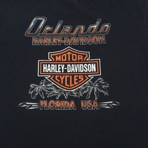 2008 Orlando Harley Davidson T Shirt Size M Florida USA Double Sided Palm Trees